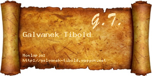 Galvanek Tibold névjegykártya